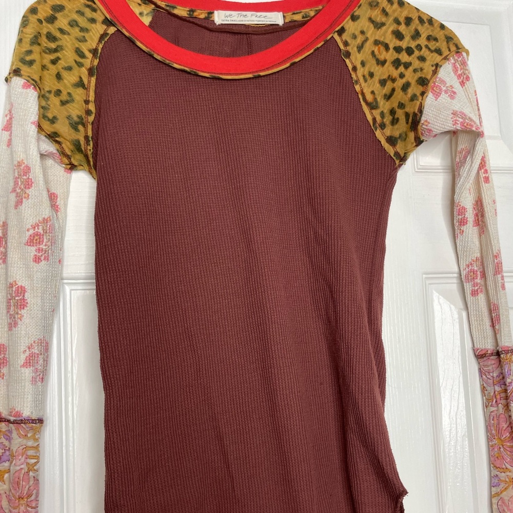 Free People Bright Side Thermal Patchwork Top In … - image 3